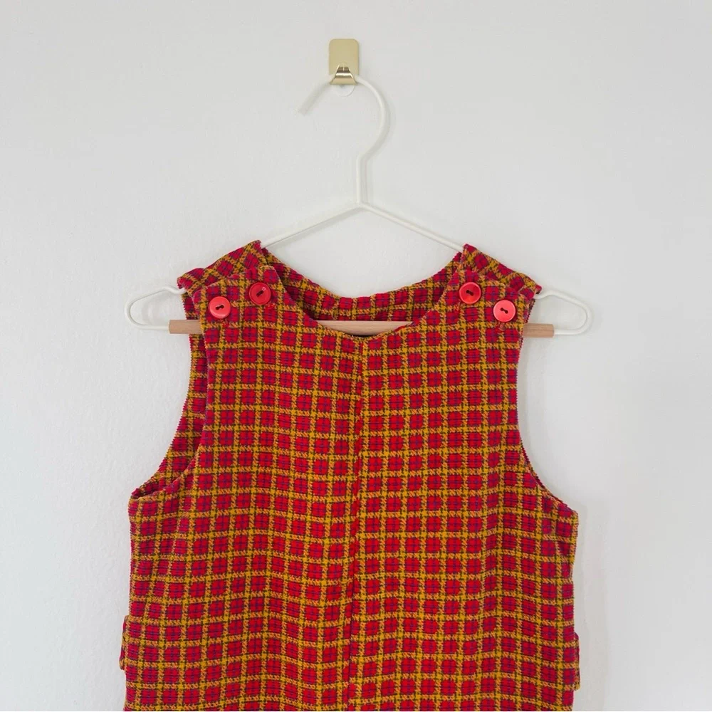 Vintage Plaid Corduroy Jumpsuit - Picture 2 of 3